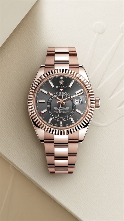 everose gold rolex sky dweller